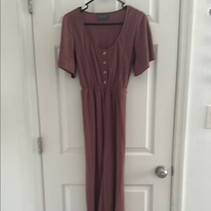 Elegant Mauve Button-Down Romper